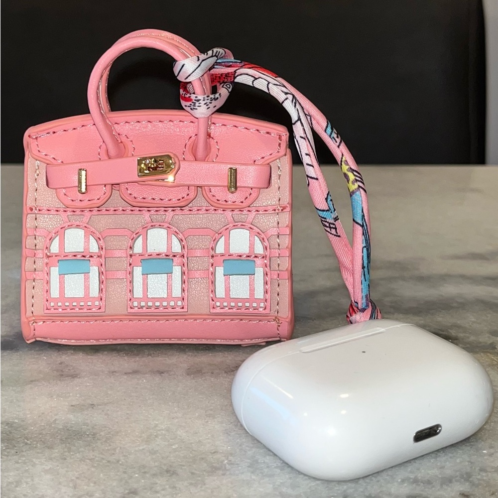 Mini Purse Bag Keychain Charm AirPod Pouch Holder Case Miniature Handbag Pink